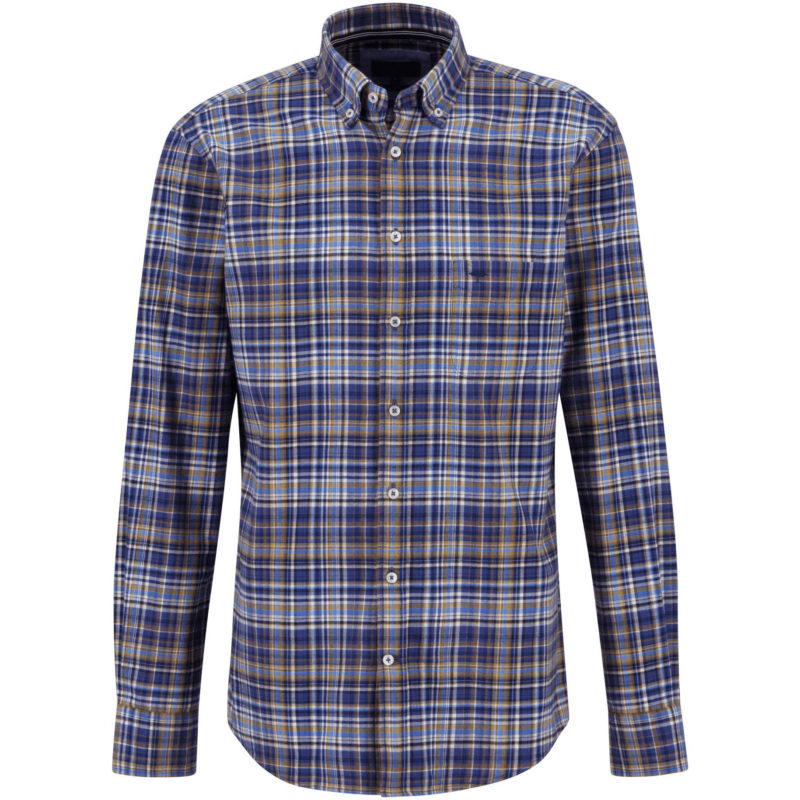 Fynch-Hatton Men's Premium Flannel Check Shirt - (Camel) | 1