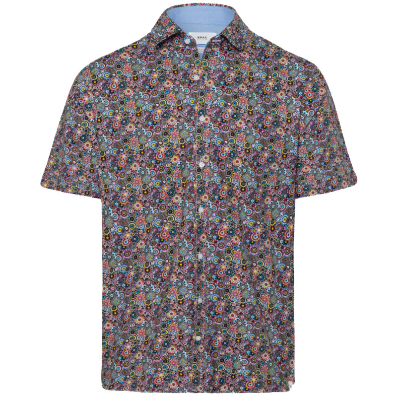 Brax Men's Hardy P Printed Short Sleeve Shirt - (Agave) | 1