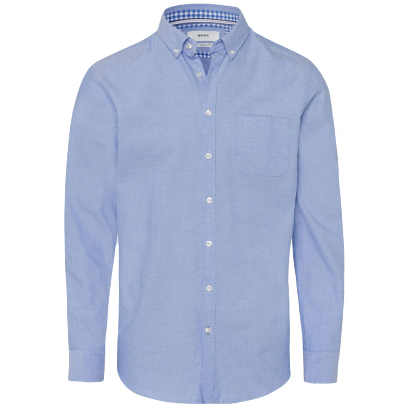Brax Men's Daniel Solid Oxford Shirt - (Blue) | 1