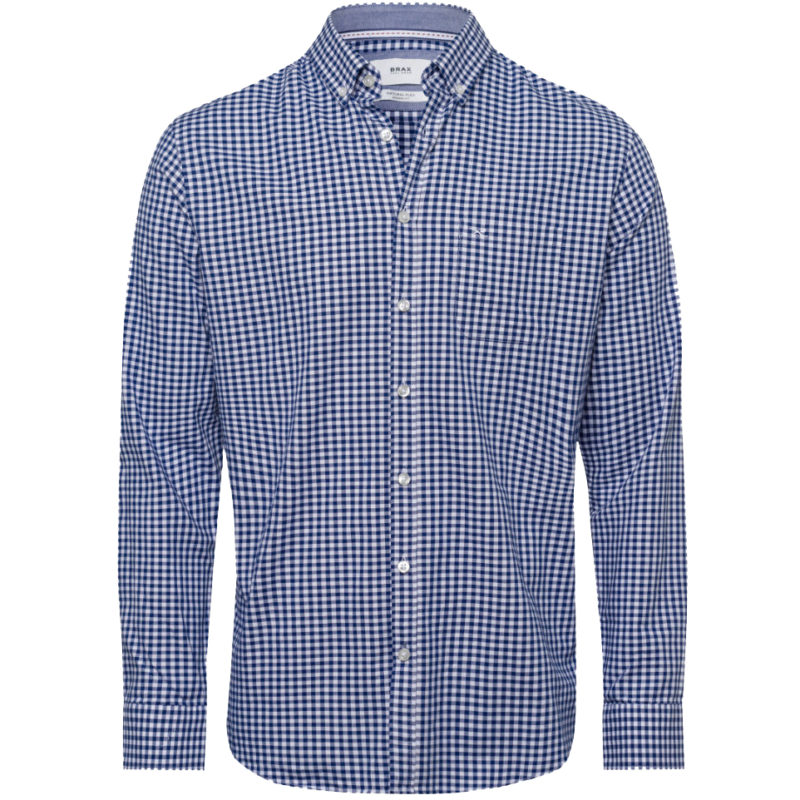Brax Men's Daniel Gingham Check Shirt - (Navy) | 1