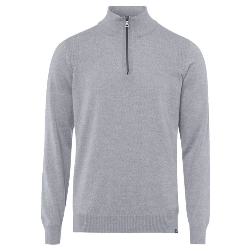 Brax Steffen Merino Zip Sweater (Grey) | 1