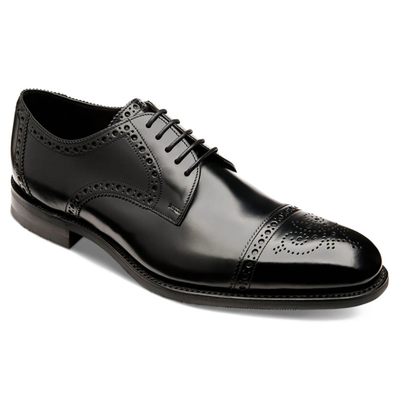 Loake Men's Eldon Polished Leather Derby Shoe - (Black) | 1