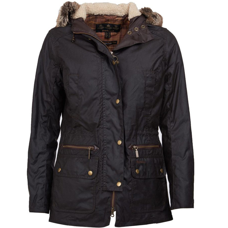 Barbour Women's Kelsall Waxed Cotton Parka Jacket - (Rustic) | 1