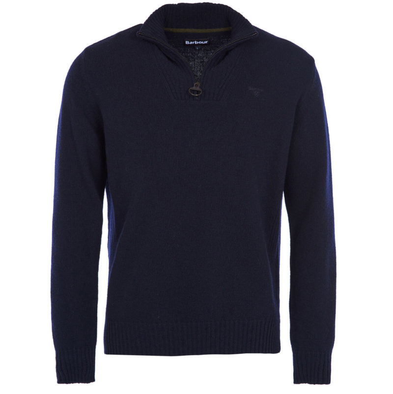 Barbour Men's Essential Lambswool Half Zip Sweater - (Navy) | 1