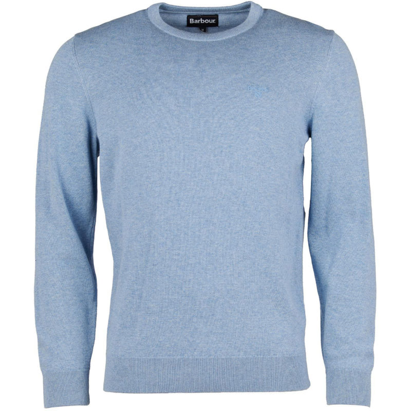 Barbour Men's Pima Cotton Crew Neck Sweater - (Blue) | 1