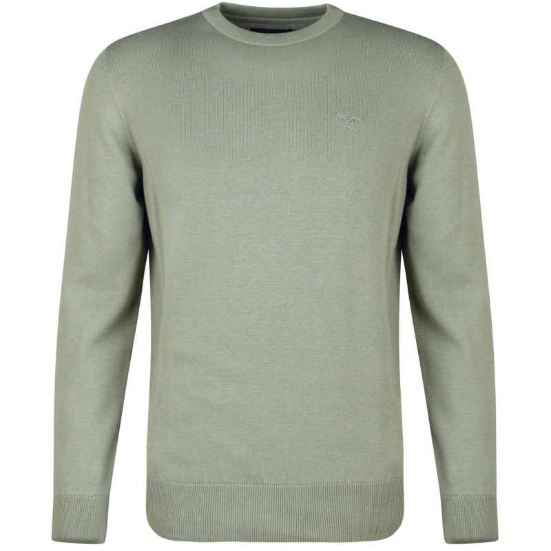 Barbour Men's Pima Cotton Crew Neck Sweater - (Green) | 1