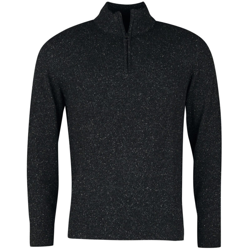 Barbour Men's Tisbury Half Zip Sweater - (Black) | 1