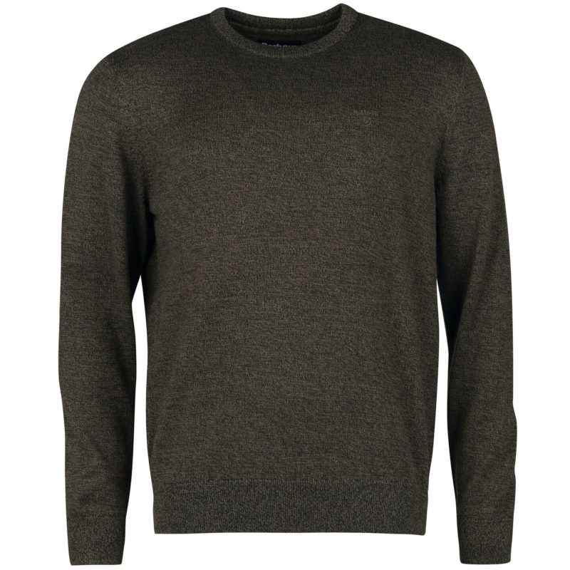 Barbour Men's Firle Crew Neck Jumper - (Olive Marl) | 1