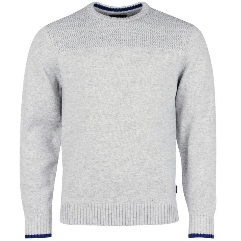 Barbour Men's Scull Crew Neck Sweater - (Grey Marl) | 1