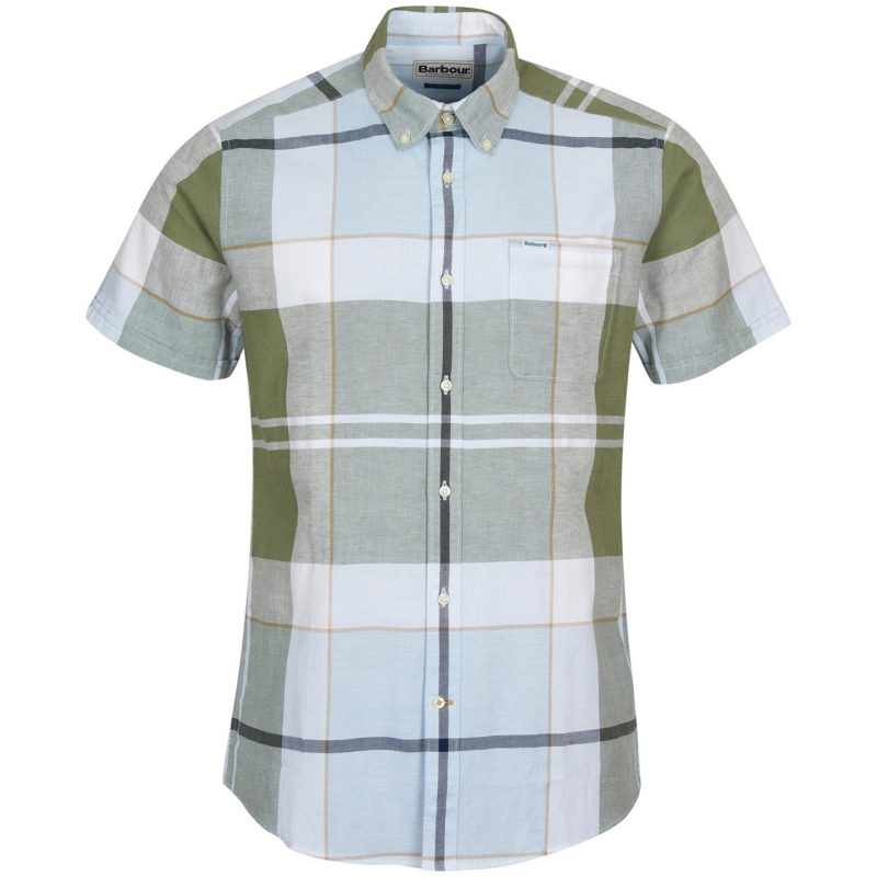Barbour Men's Douglas Short Sleeve Tailored Fit Shirt - (Olive) | 1