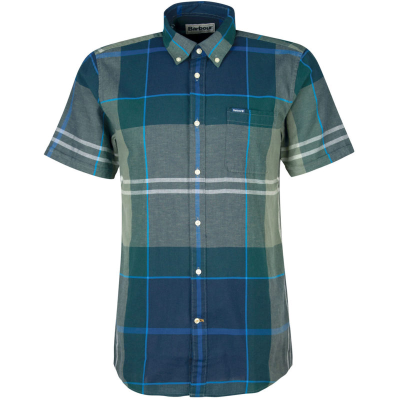 Barbour Men's Douglas Short Sleeve Tailored Fit Shirt - (Kielder Blue) | 1