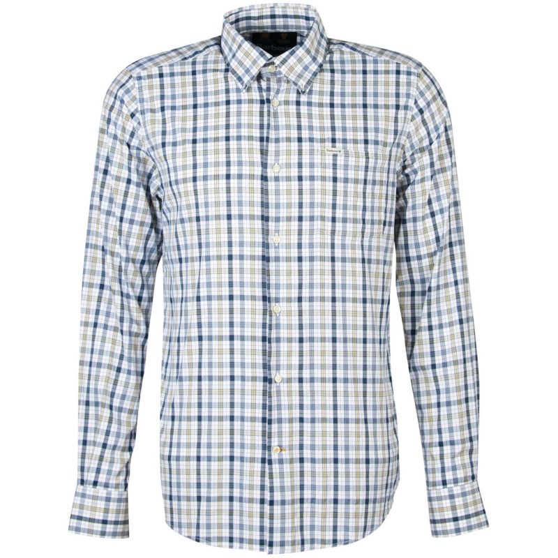 Barbour Men's Hallhill Tailored Fit Checked Shirt - (Sand) | 1