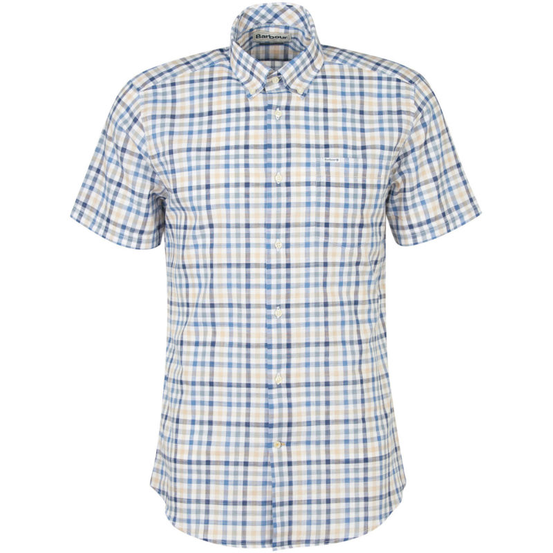 Barbour Men's Kinson Tailored Fit Short Sleeve Shirt - (Stone) | 1