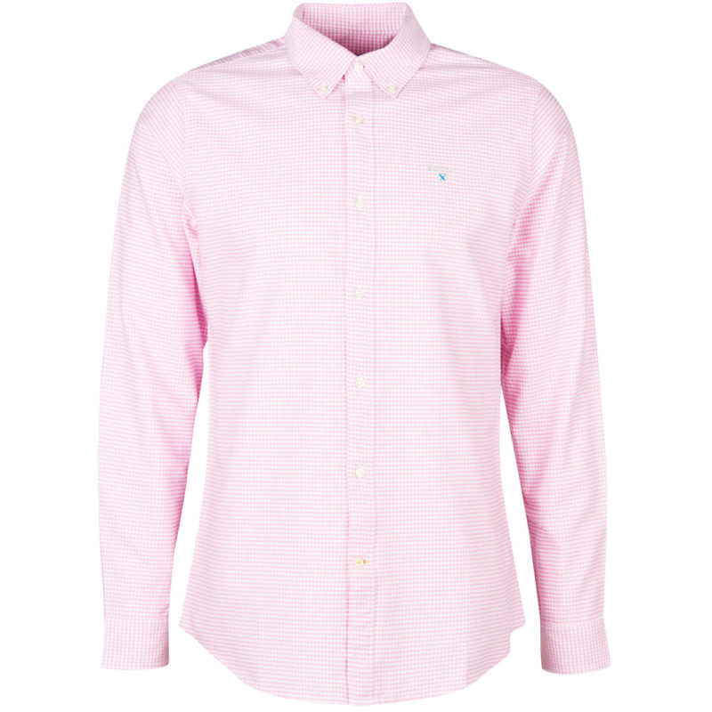 Barbour Men's Gingham Oxford Tailored Fit Shirt - (Pink) | 1