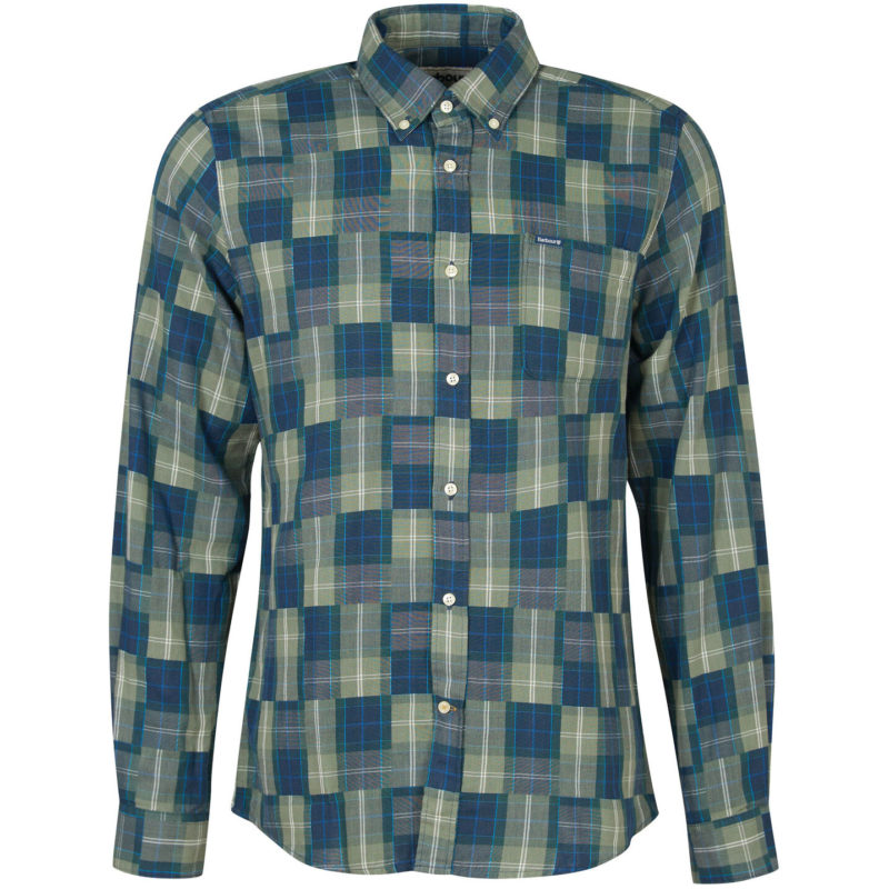 Barbour Men's Tartan Patch Tailored Fit Shirt - (Kielder Blue) | 1