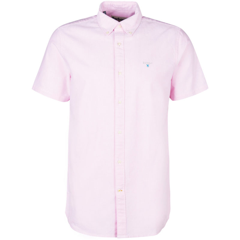 Barbour Men's Oxford Short Sleeve Tailored Fit Shirt - (Pink) | 1