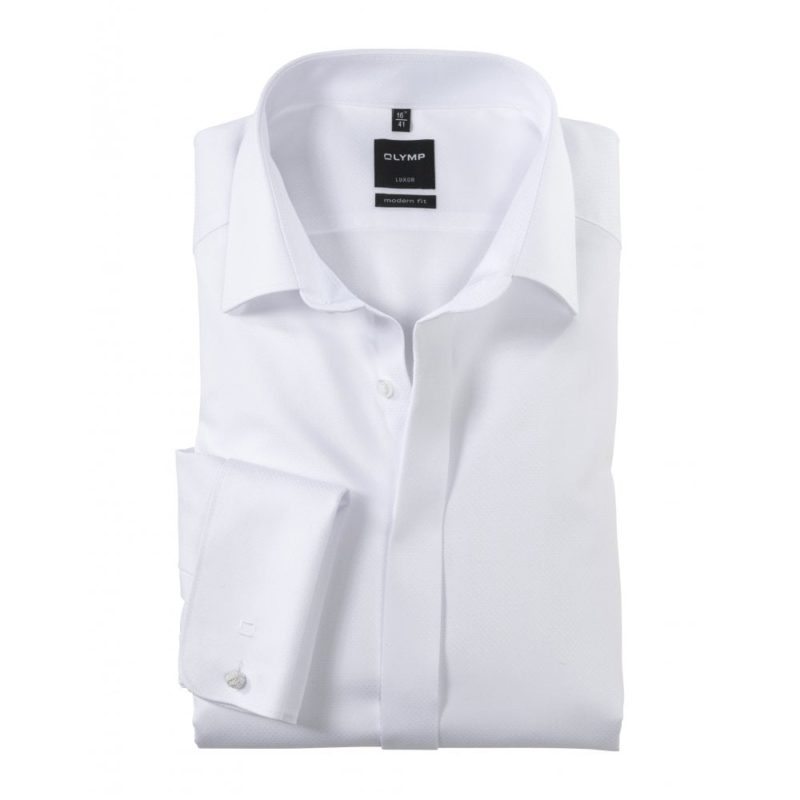 Olymp Double Cuff Dress Shirt (White) | 1