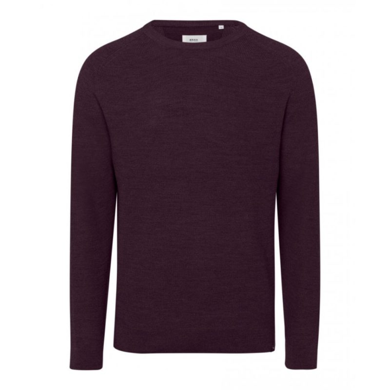 Brax Roy Round Neck Sweater (Port) | 1