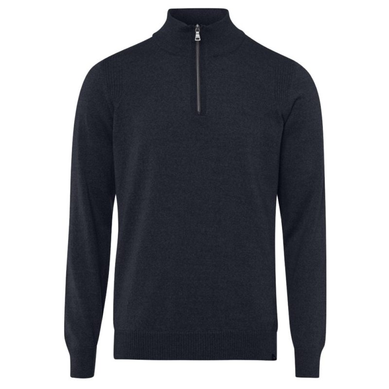 Brax Steffen Merino Zip Sweater (Navy) | 1