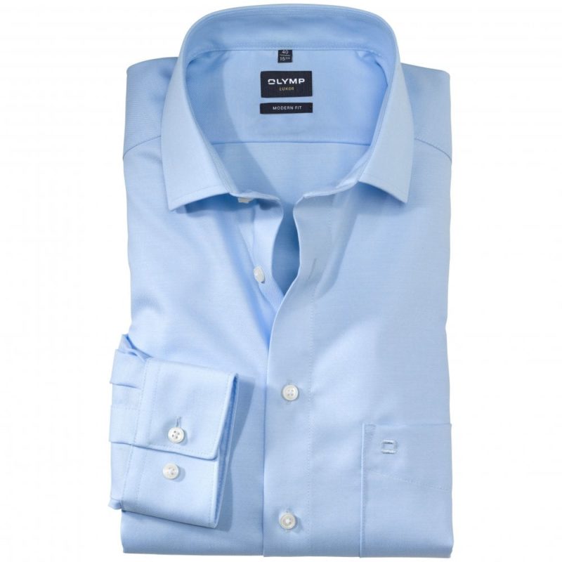 Olymp Luxor Modern Fit Twill Shirt (Blue) | 1
