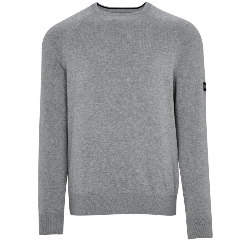 Barbour International Men's Cotton Crew Neck Sweater - (Anthracite Marl) | 1