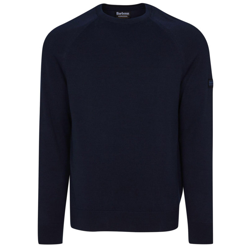 Barbour International Men's Cotton Crew Neck Sweater - (Navy) | 1