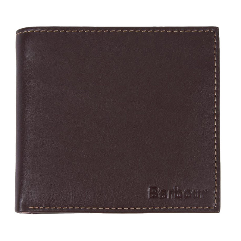 Barbour Men's Elvington Leather Billfold Coin Wallet - (Brown/Tan) | 1