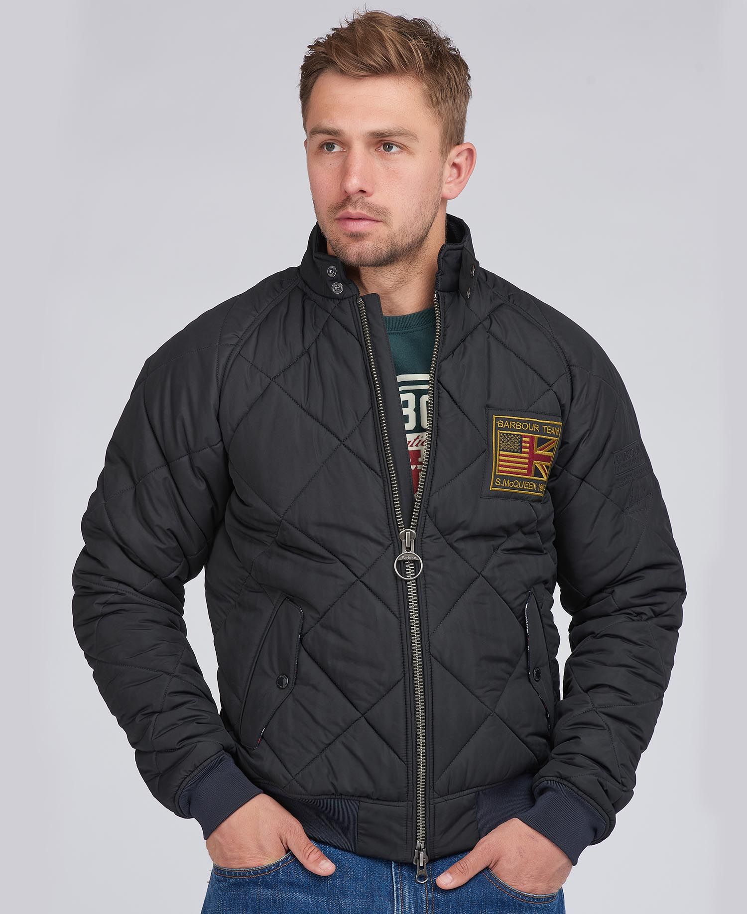 Barbour International Men s Steve McQueen Quilted Merchant Jacket Black