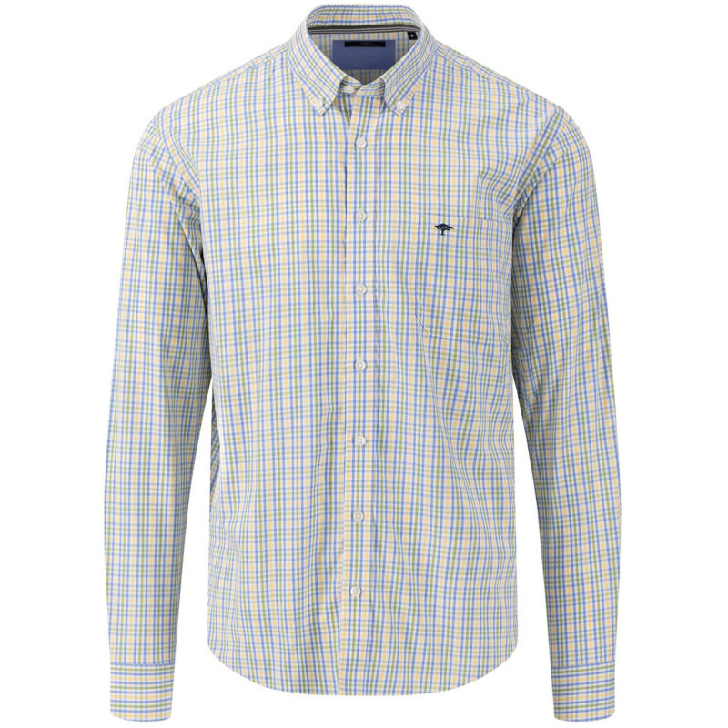 Fynch-Hatton Men's Superfine Cotton Check Shirt - (Pineapple) | 1