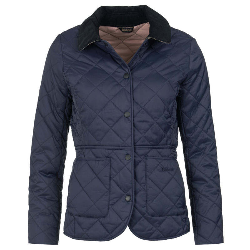 Barbour Women's Deveron Quilted Jacket - (Navy/Pale Pink) | 1