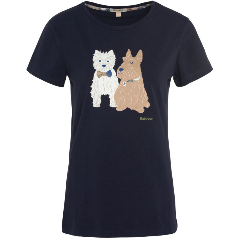 Barbour Women's Highland Dog Print T-Shirt - (Navy) | 1