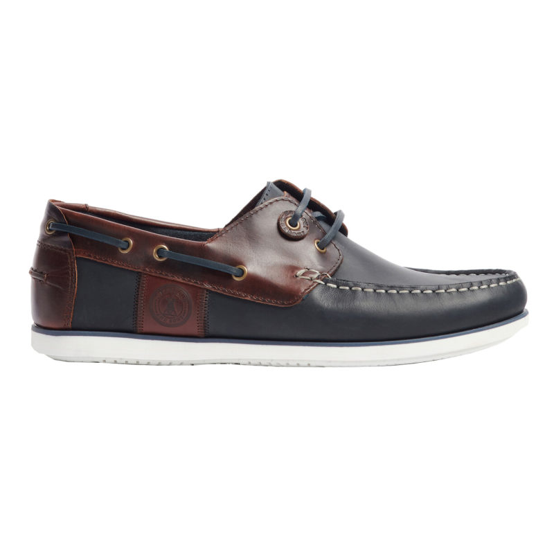 Barbour Men's Wake Boat Shoes - (Navy/Brown) | 1