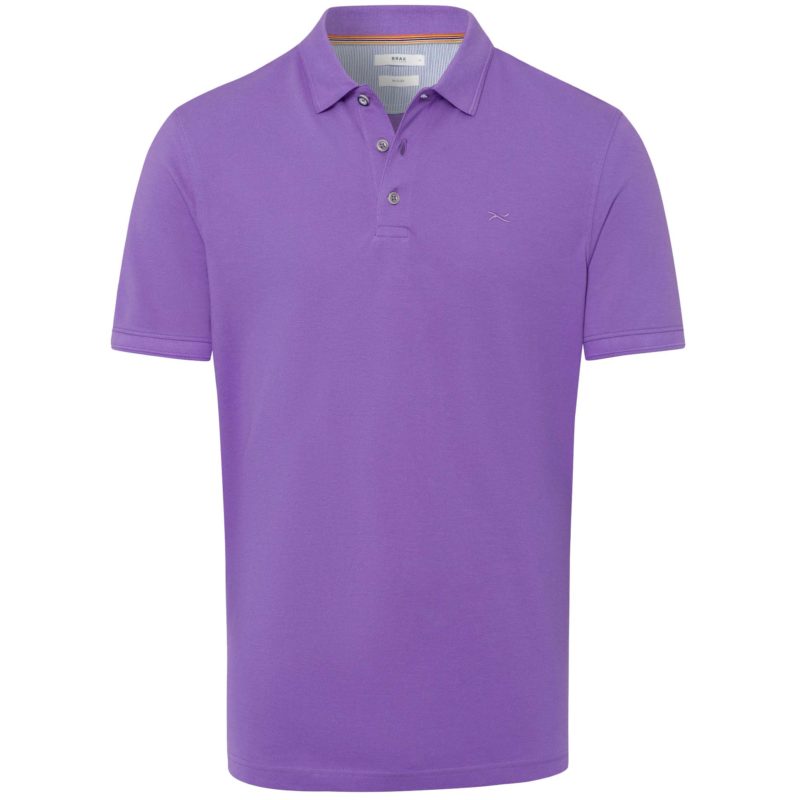 Brax Men's Hi-flex Pete U Cotton Polo Shirt - (Purple) | 1