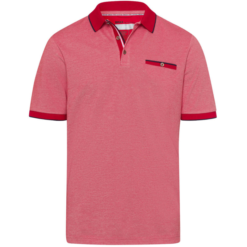 Brax Men's Hi-flex Petter Cotton Polo Shirt - (Signal Red) | 1