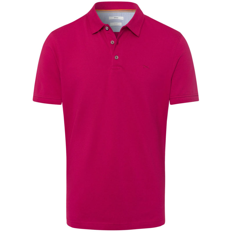 Brax Men's Hi-flex Pete U Cotton Red Polo Shirt - (Red) | 1