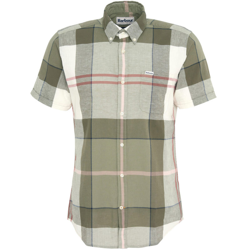 Barbour Men's Douglas Short Sleeve Tailored Fit Shirt - (Glenmore Olive Tartan) | 1