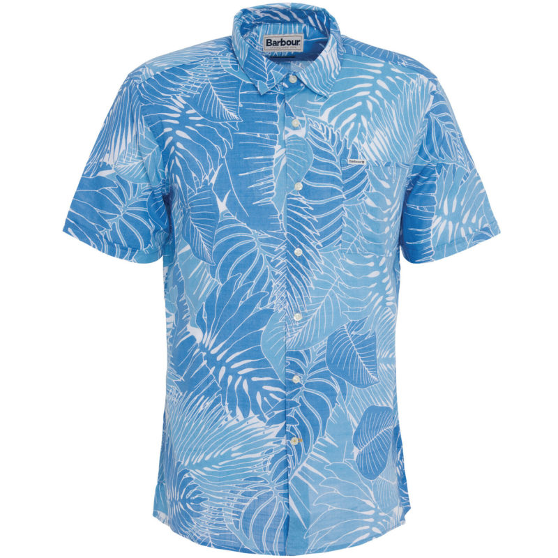 Barbour Men's Cornwall Short Sleeve Leaf Print Shirt - (Blue) | 1