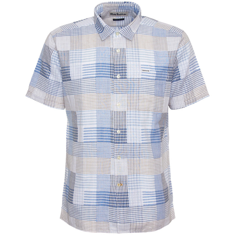 Barbour Men's Oakshore Short Sleeve Summer Shirt - (Blue) | 1
