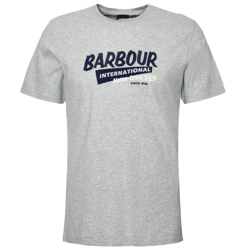 Barbour International Men's Electric Graphic T-Shirt - (Grey Marl) | 1