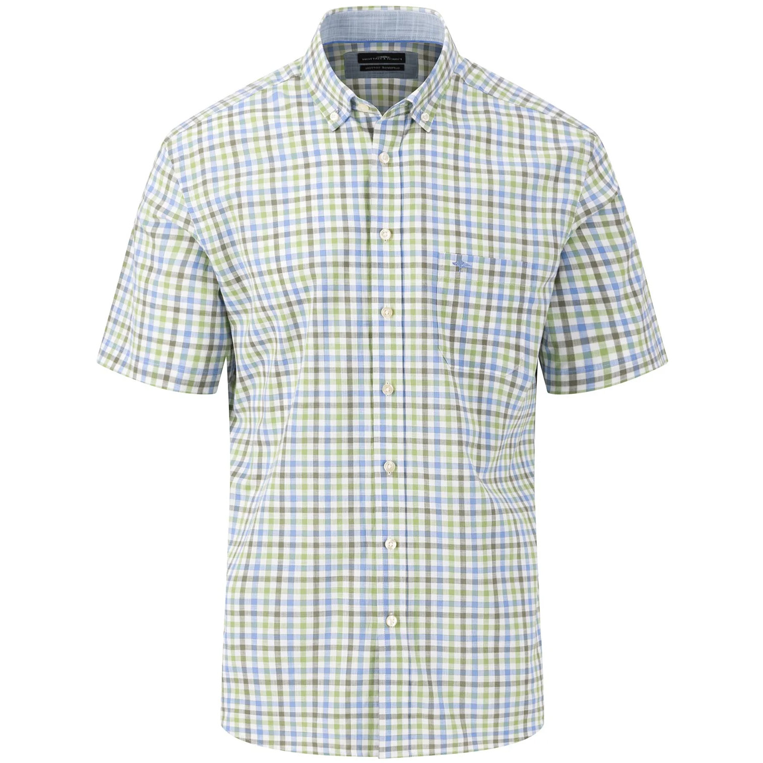 Fynch-Hatton Men's Superfine Cotton Short Sleeve Shirt - (Dusty Olive) | 2