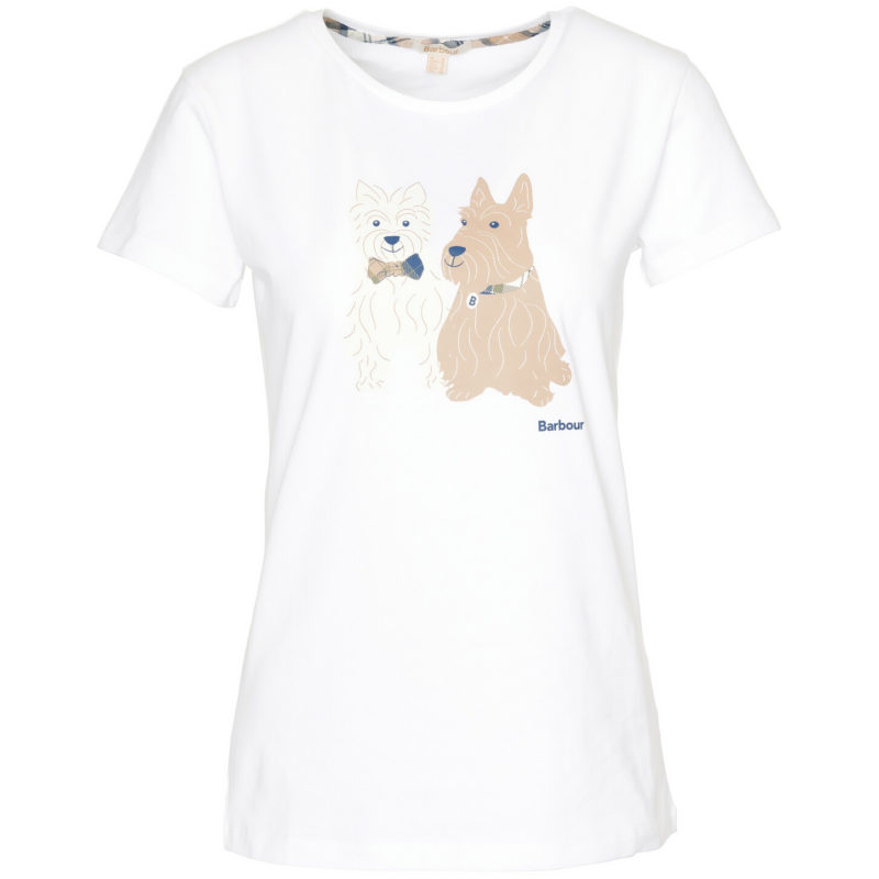 Barbour Women's Highland Dog Print T-Shirt - (White) | 1