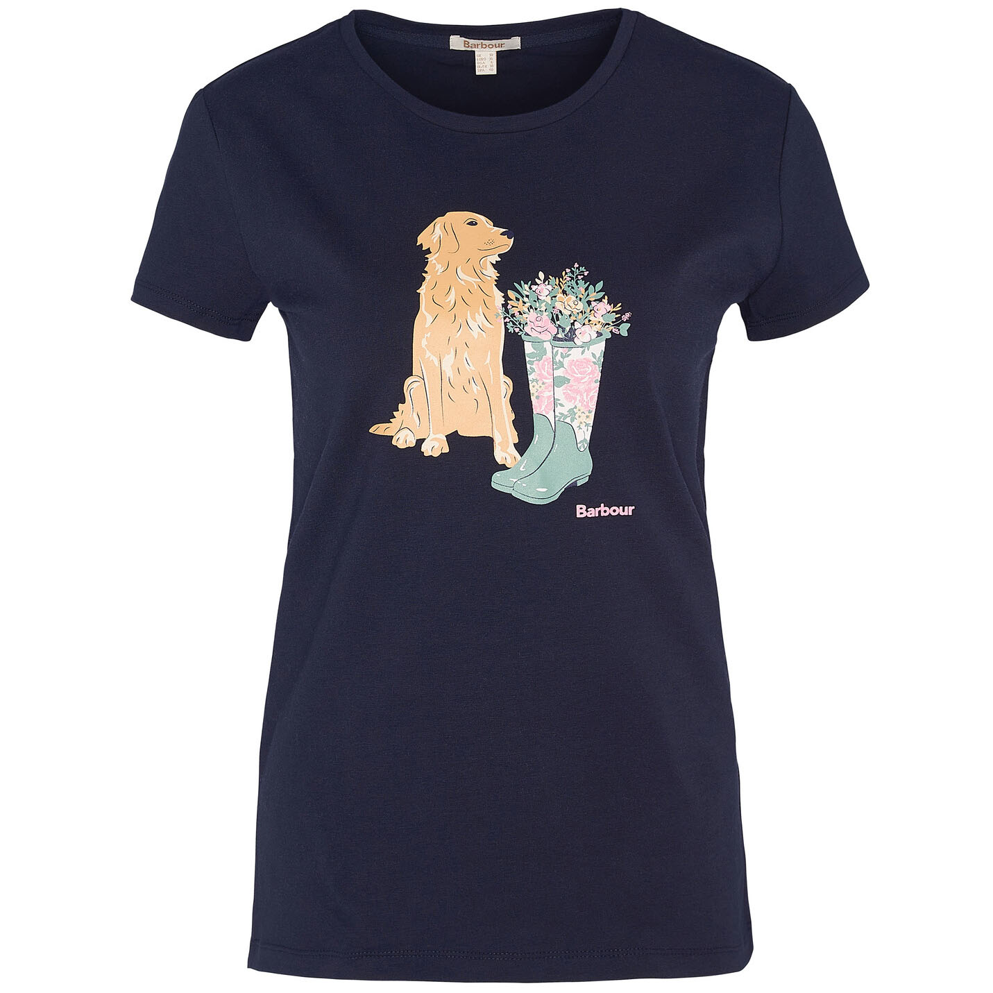 Barbour Women's Rowen Dog Print T-Shirt - (Navy) | 1