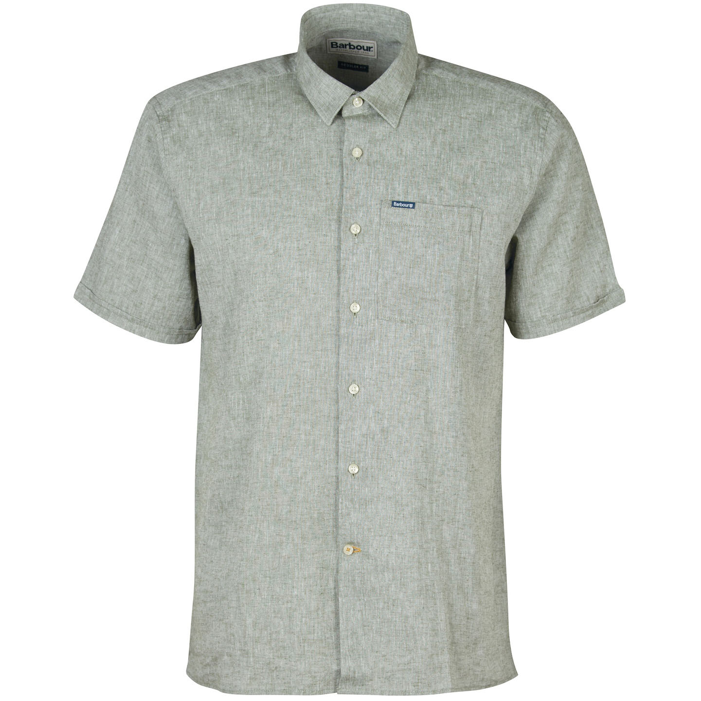 Barbour Men's Nelson Short-Sleeved Regular Fit Shirt - (Bleached Olive) | 4
