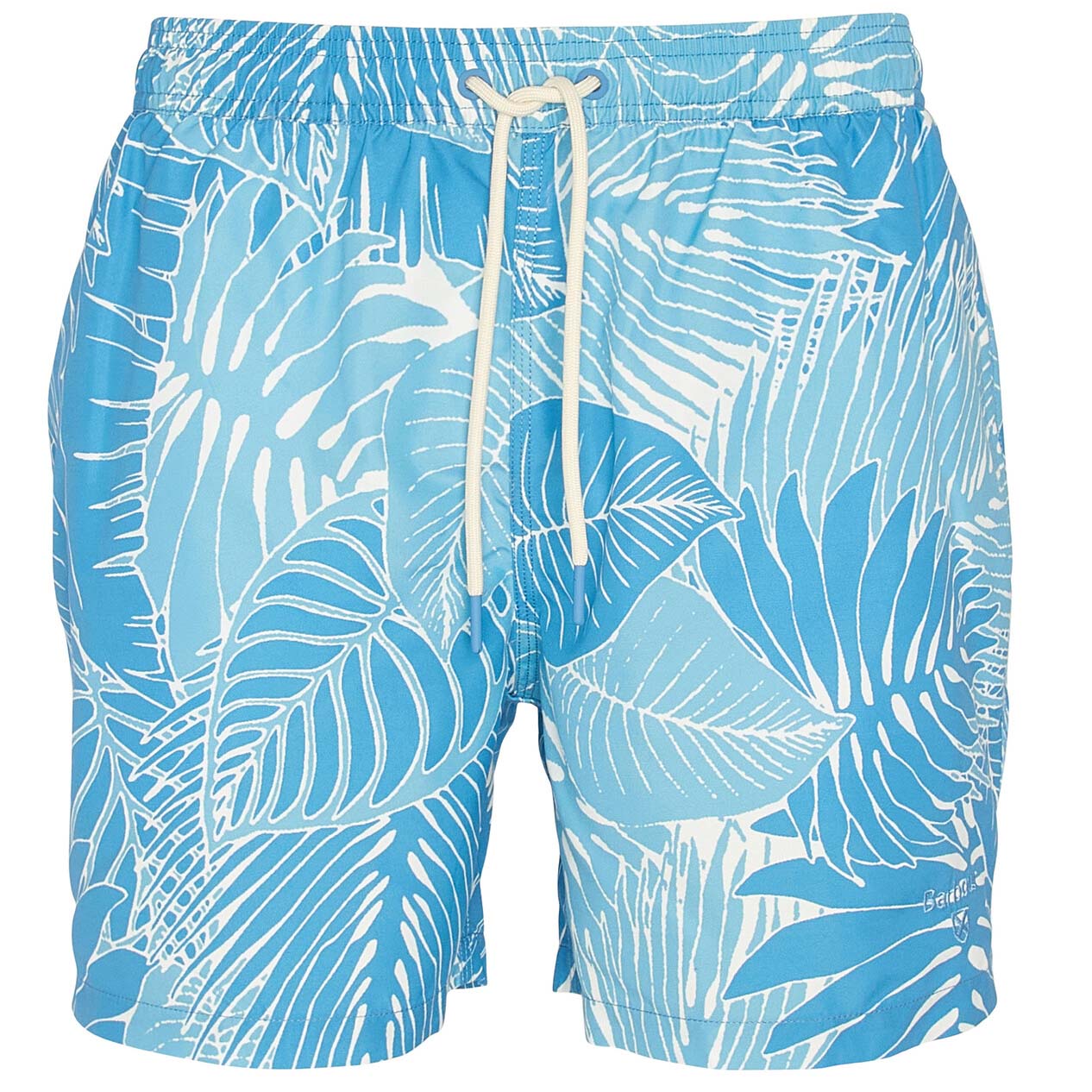 Barbour Men's Cornwall Leaf Print Swim Shorts - (Blue) | 4