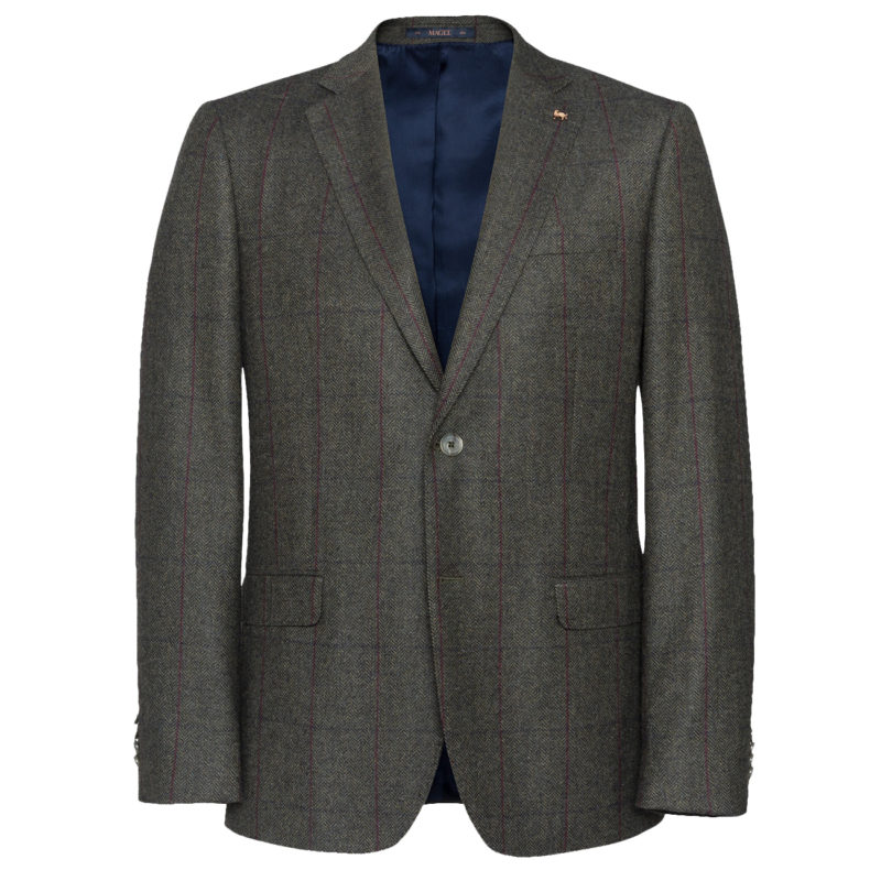 Magee Men's Clady Donegal Tweed Jacket 54917 - (Green Herringbone) | 1