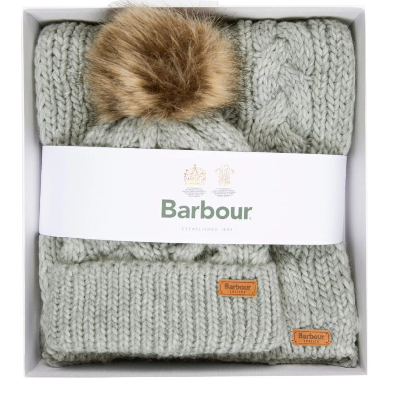 Barbour Women's Penshaw Hat & Scarf Set - (Grey) | 1