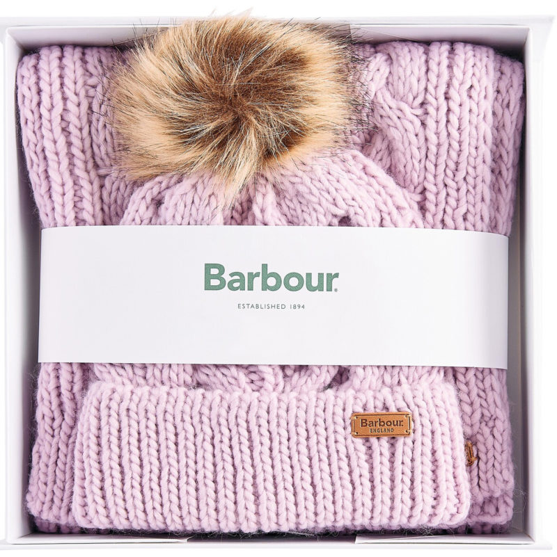 Barbour Women's Penshaw Hat & Scarf Gift Set - (Lavender Haze) | 1