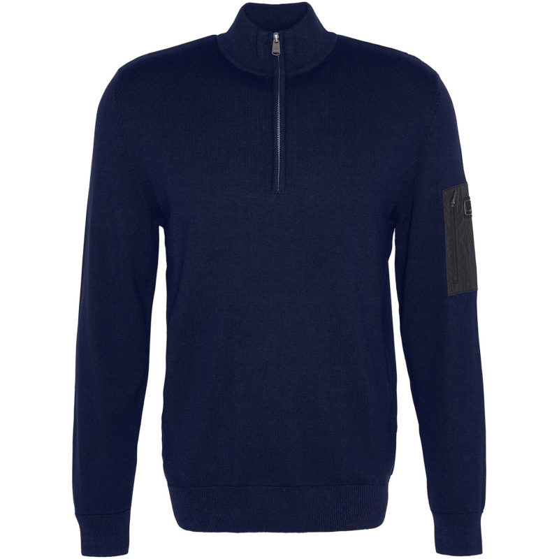 Barbour International Men's Blades Cotton Half Zip Jumper - (Navy) | 1