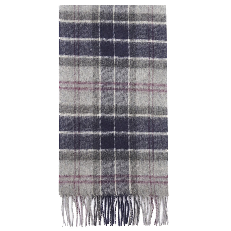 Barbour Wool Cashmere Tartan Scarf - (Black Slate Tartan) | 1