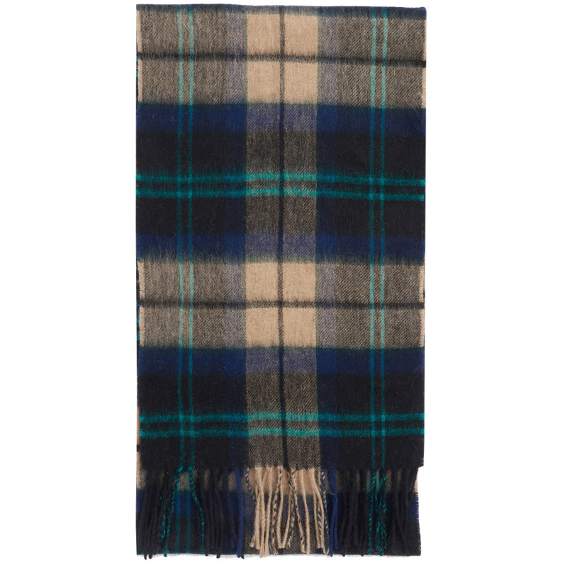 Barbour Wool Cashmere Tartan Scarf - (Green Loch) | 1